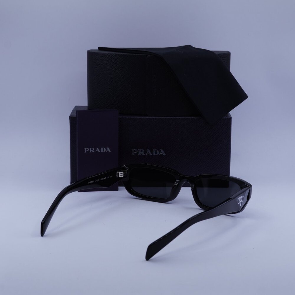 Prada PRB06S 16K08Z Rectangle Sunglasses – Black - Picture 8 of 8